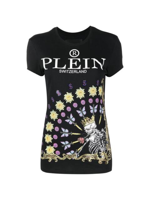 PHILIPP PLEIN skeleton-print round neck T-shirt