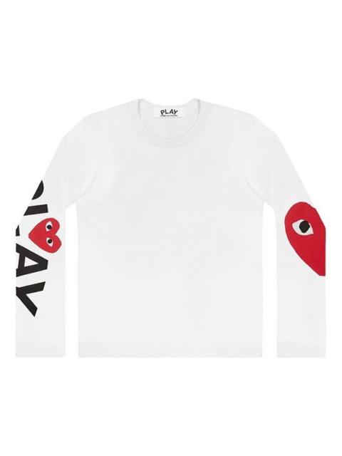 Comme des Garçons PLAY (WMNS) COMME des GARCONS PLAY Sleeve Logo Round Neck Long Sleeves 'White' AZ-T257-051