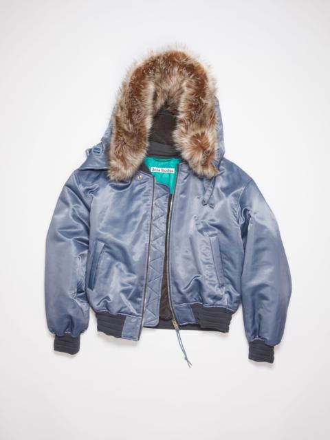 Acne Studios Padded hooded bomber jacket - Denim blue