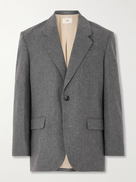 AMI Paris Wool-Flannel Blazer Gray