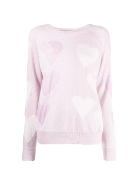 heart-motif crew-neck sweatshirt