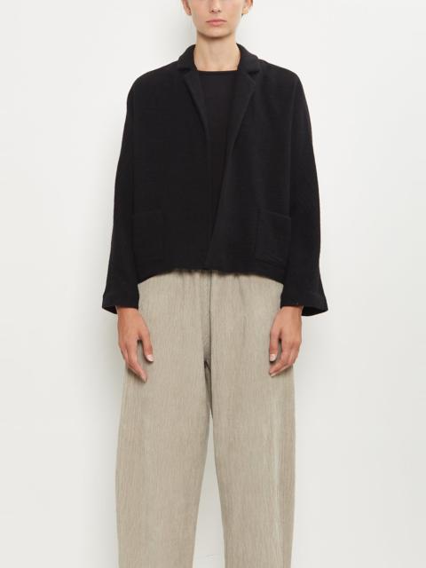 apuntob Linen Cashmere Short Open Jacket — Black