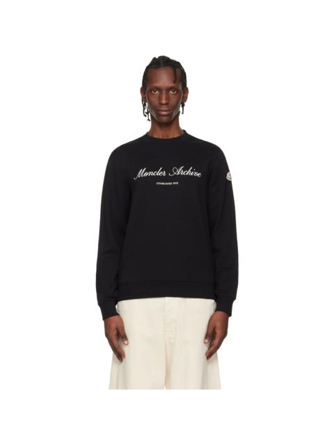 Moncler Black Cotton Blend Logo Sweatshirt