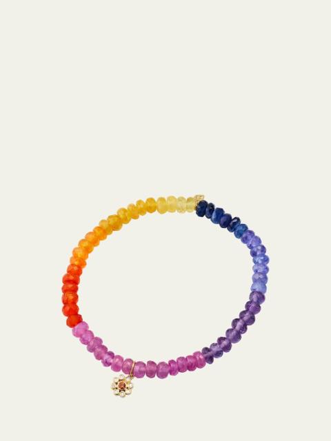 SYDNEY EVAN 14K Yellow Gold Multi-Color Beaded Bracelet with Sapphire and Diamonds