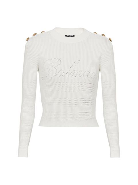 Balmain Signature logo-embellished jumper