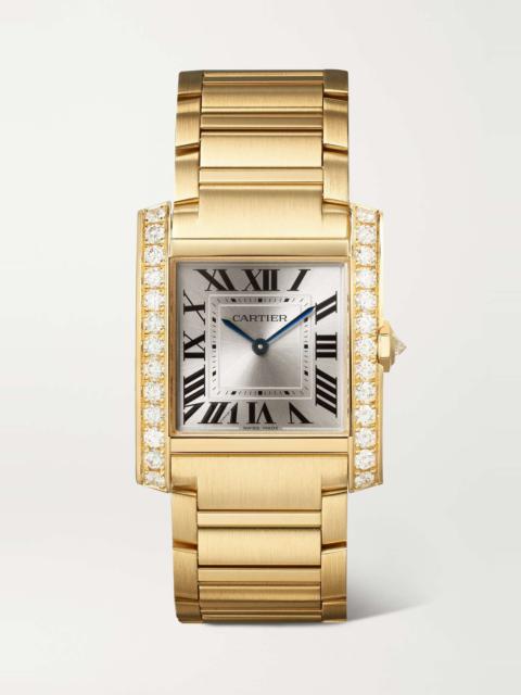 Cartier Tank Française 32mm medium 18-karat gold diamond watch