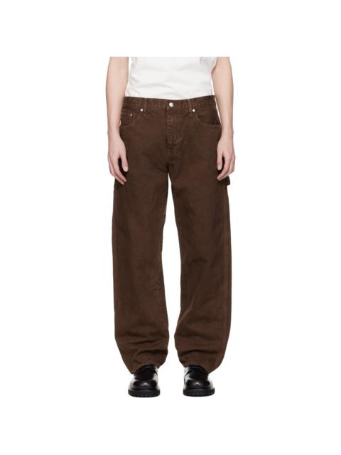 vowels Brown Overdyed Painter Jeans