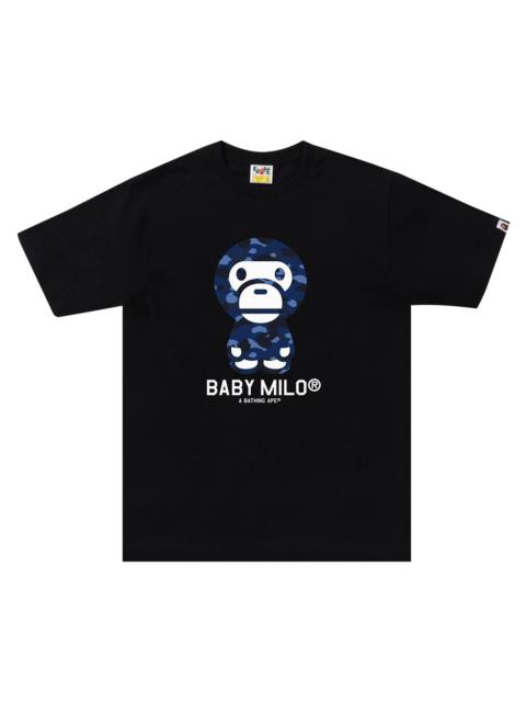 A BATHING APE® BAPE Color Camo Baby Milo Tee 'Black/Navy'