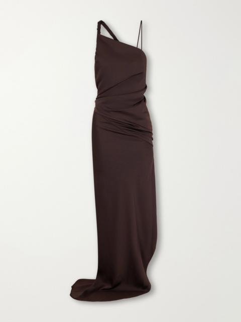 AARON ESH Draped crepe gown Brown