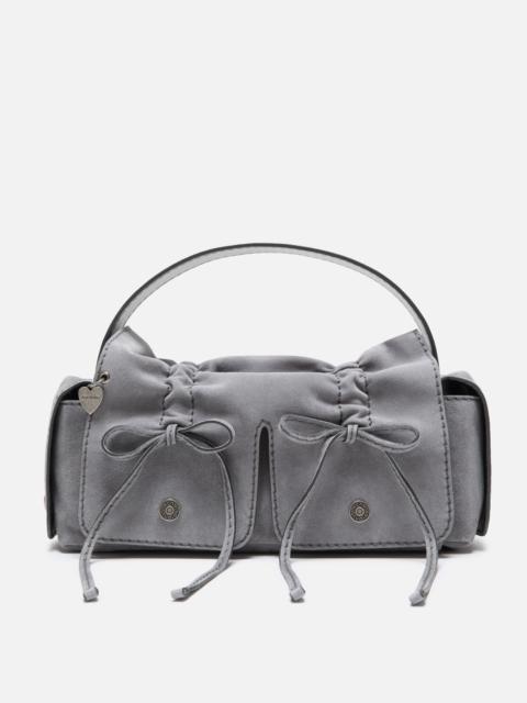 Acne Studios Multipocket suede shoulder bag - Cold grey