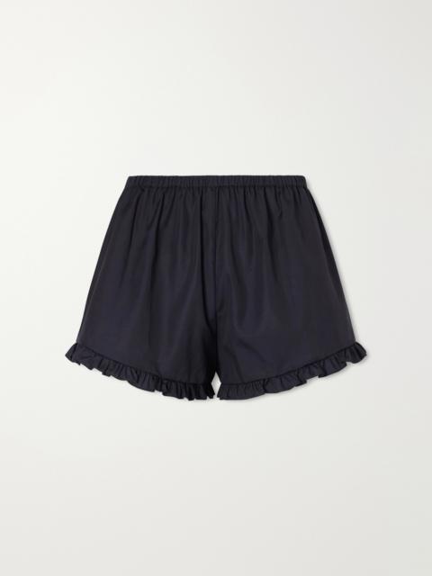 Hunza G Ruffled Cotton-poplin Shorts