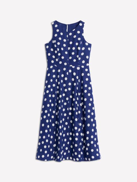 BODEN Carla Linen Midi Dress-Starboard Blue, Painted Dot