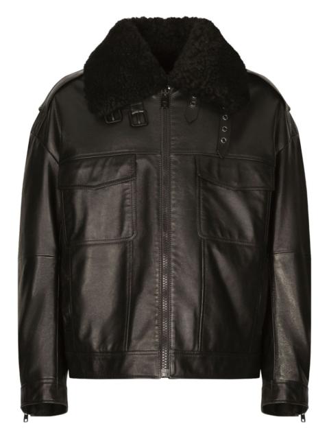 Dolce & Gabbana zip-up leather jacket