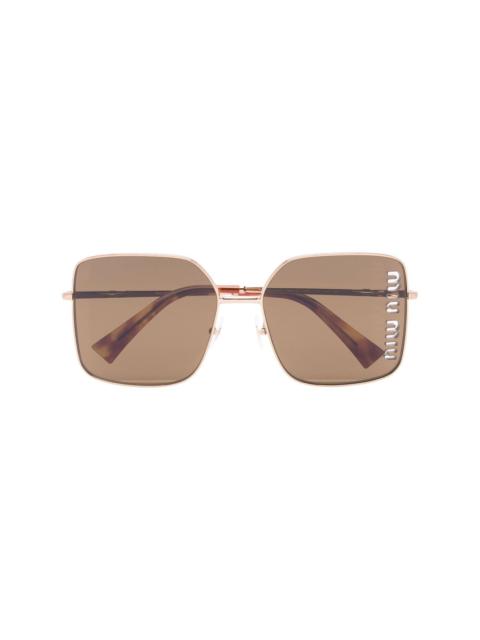 Miu Miu logo-detail square-frame sunglasses