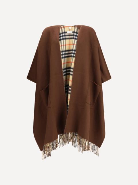 Burberry Reversible check wool cashmere Cape