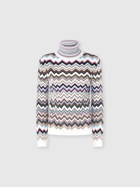 Missoni Zig zag wool and viscose turtleneck sweater