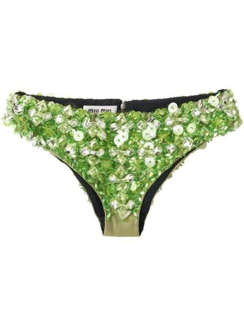 Miu Miu embroidered beaded silk briefs