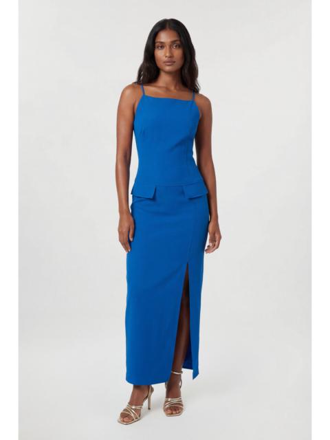 KAREN MILLEN Compact Stretch Stab Stitch Square Neck Tailored Pencil Maxi Dress