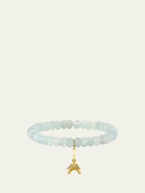 14K Yellow Gold Diamond Eiffel Tower Charm