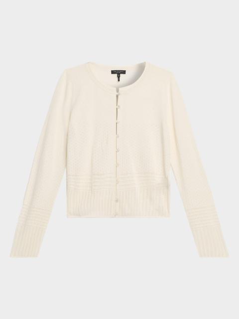 rag & bone Michelle Scalloped Pointelle-Knit Cardigan