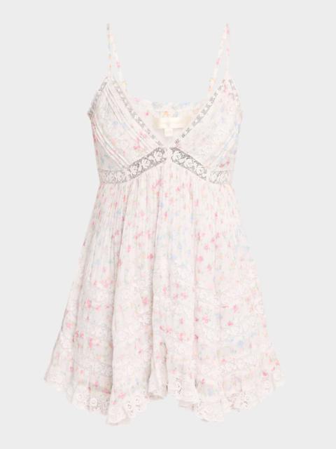 LoveShackFancy Alonna Cotton Floral Mini Dress