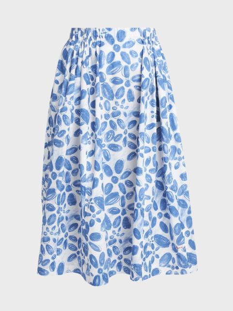 Marni Floral Print Midi Skirt