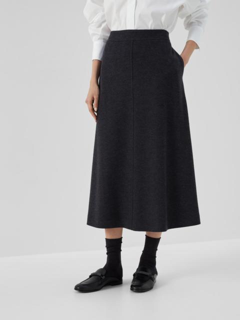 Brunello Cucinelli Cashmere interlock A-line midi skirt