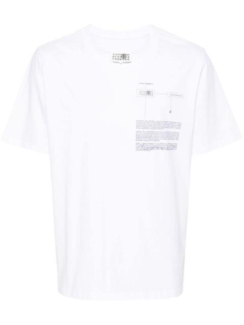 numbers-motif cotton T-shirt
