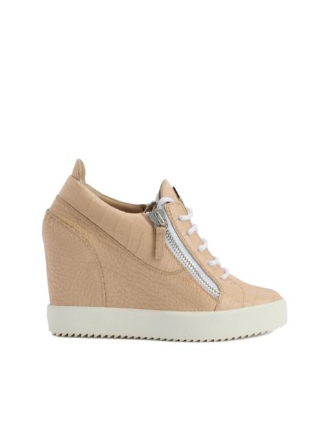 Giuseppe Zanotti Addy crocodile-effect wedge sneakers