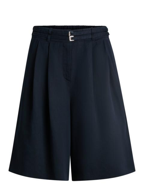 BOSS RELAXED-FIT BELTED CULOTTES WITH WIDE LEG