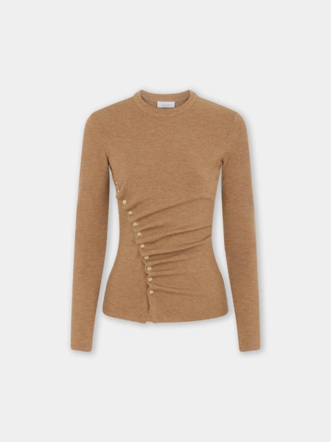 rabanne GATHERED TOP IN WOOL JERSEY