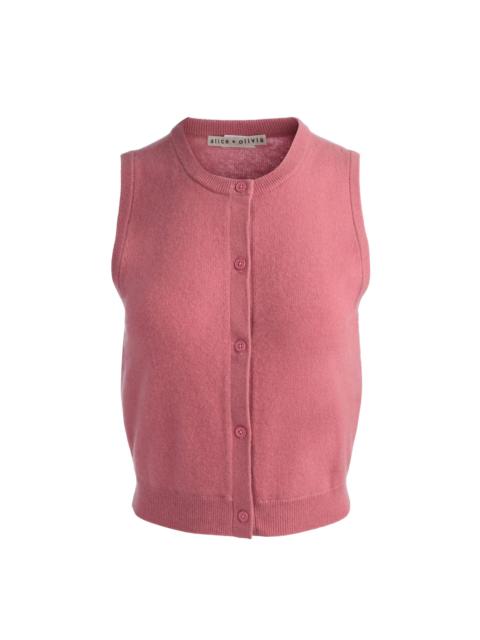 Alice + Olivia LOLY BUTTON FRONT CASHMERE VEST