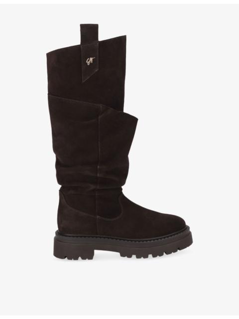 STEVE MADDEN Kiona High-Leg Flat Suede Boots