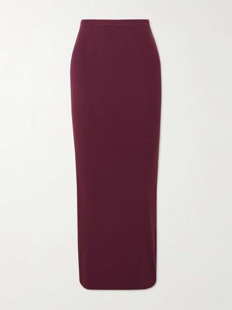 SKIMS Soft Lounge ribbed stretch-modal maxi skirt - Bordeaux Burgundy
