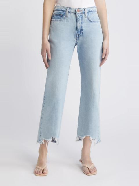 Le Jane Chew Hem Crop Wide Leg Jeans