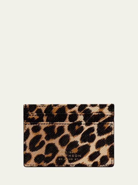 Smythson Panama Leopard-Printed Leather Card Holder