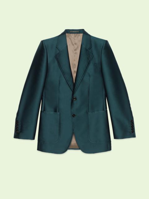 Single-breasted satin jacket