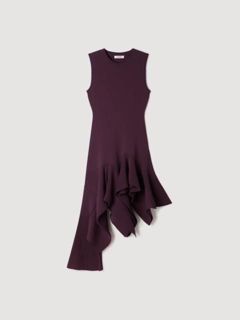 Sandro ASYMMETRIC KNIT DRESS