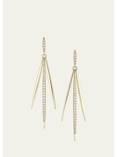 SYDNEY EVAN 14K Diamond Needle Drop Statement Earrings
