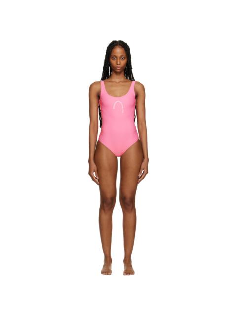 Stockholm Surfboard Club Pink Printed One-Piece Swimsuit