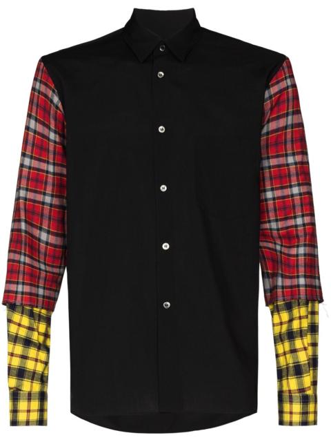 Comme des Garçons Homme Plus tartan-sleeve buttoned shirt
