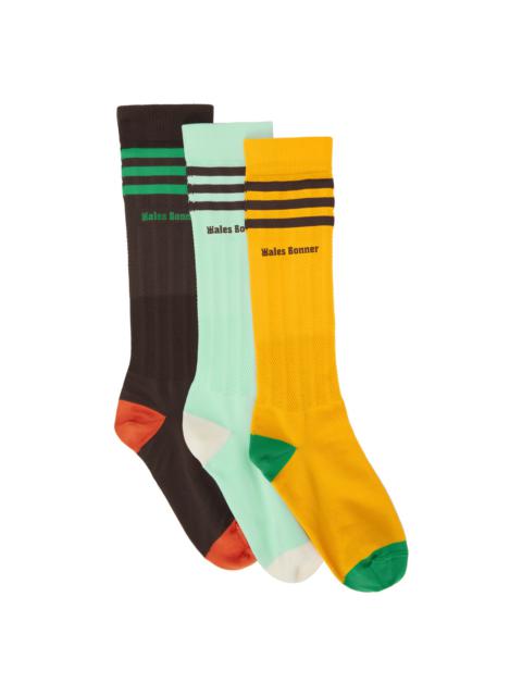 WALES BONNER Three-Pack Multicolor adidas Originals Edition Crochet Socks