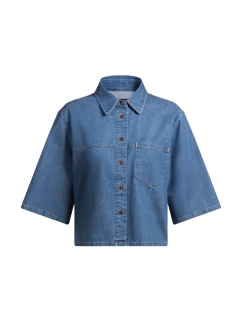 RELAXED-FIT BLOUSE IN BLUE SELVEDGE DENIM