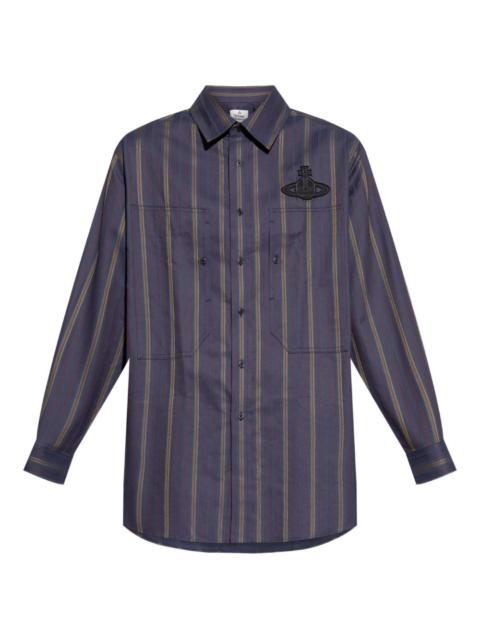 Vivienne Westwood orb-embellishment stripe-pattern shirt