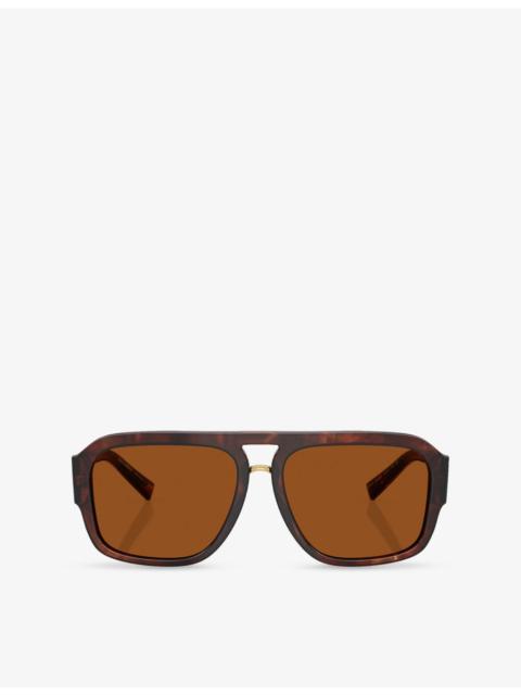 Dolce & Gabbana DG4403 Pilot-Frame Tortoiseshell Acetate Sunglasses
