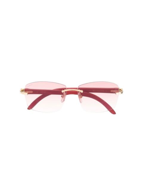 rimless rectangle-frame sunglasses