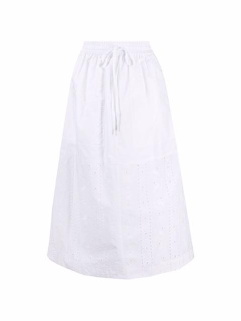See by Chloé drawstring broderie anglaise skirt