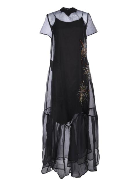 STAUD Calluna embellished-detail ruffled maxi dress