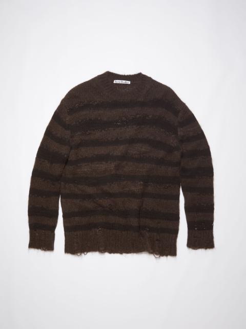 Distressed stripe jumper - Warm Charcoal Grey/Black