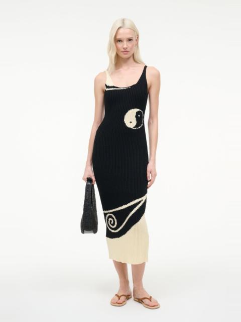 STAUD STAUD LETA DRESS BLACK IVORY